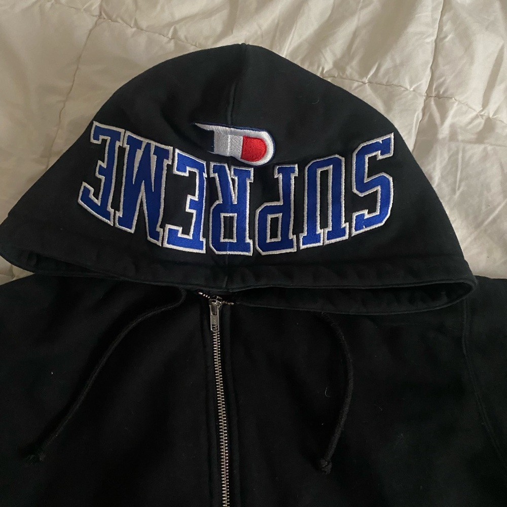 Black Supreme x Champion Arc Logo hoodie